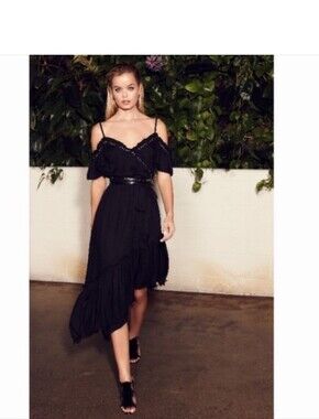 PAIGE Aylin Asymmetrical Cold Shoulder Dress.